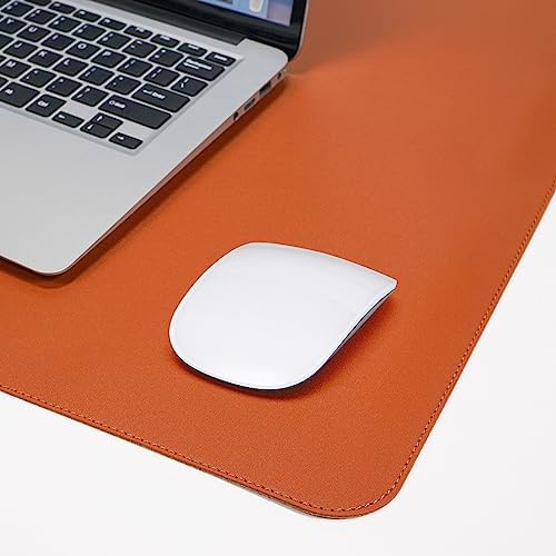AFIING Cork Desk Mat 47" x 23.6", Dual-Sided Natural Cork & PU Leather Desk Pad, Non-Slip Waterproof Large Mouse Pad for Office, Home & Gaming (Orange) - Image 4