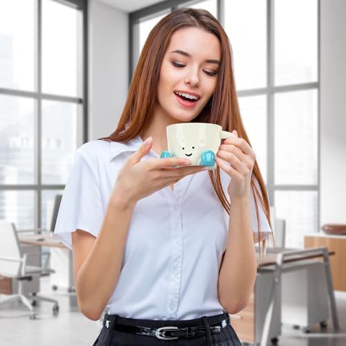 Coffee Mugs,Cute funny Mug For Women, 12.8oz/380ml Unique Ceramic Coffee Tea Cups, Office Mug Gift (blue) - Image 5