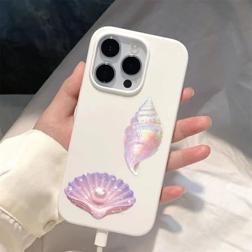 50PCS Sea Shell Stickers Aesthetic PET Conch Stickers Clamshell Pearls Decal Waterproof Decorative Decals for Scrapbook DIY Crafts Album Bullet Journal Planner Water Bottles Laptop Phone (Conch) - Image 5