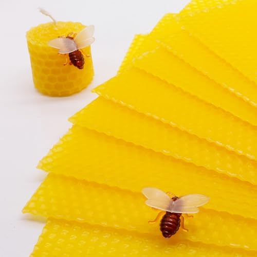 Bingfuego Beeswax Candle Making Kit for Beginners-12 Beeswax Sheets for Candle Making Rolling Kits, Natural Candle Making Kit (Natural Yellow Colors, 8 x 8 inch) - Image 4