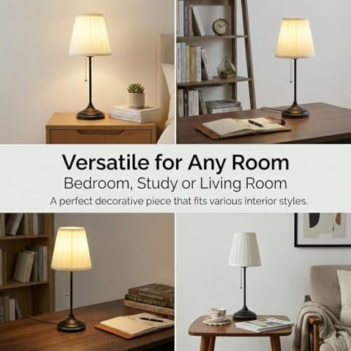 Modern Table Lamp for Bedroom, Black Bedside Lamp Nightstand Lamp - Image 5