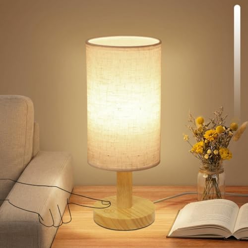 Touch Bedside Table Lamp with Stepless Dimming, USB Powered by PuziphaTableLamp
