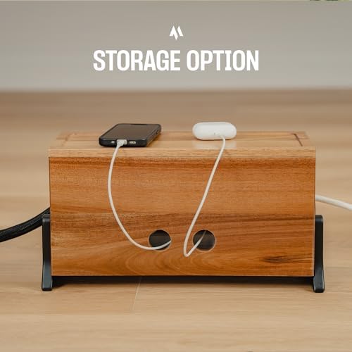 Extra Large Cable Management Box, Wood Cord Hider Box & Organizer for Power Strip, TV Wires & Desk Cable Storage - Image 6