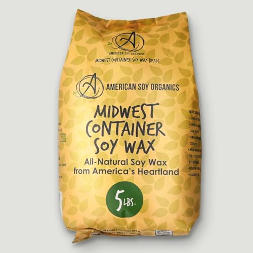 American Soy Organics 100% Midwest Soy Wax Beads, Candle Wax, 5 lbs by AmericanSoyOrganics