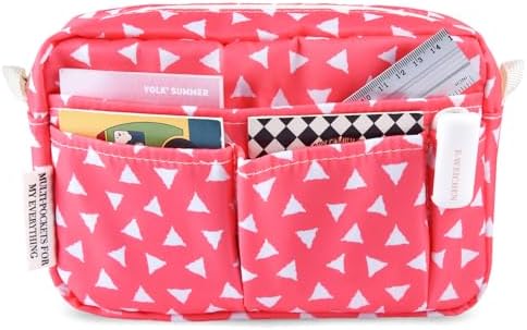 Multiple Pockets Portfolio Organizer with Zipper,Makeup Bag Pencil Pouch by E-WEICHEN