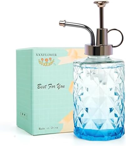 XXXFLOWER Upgraded Glass Plant Mister Spray Bottle Blue 0.33L/11.15oz by XXXFLOWER