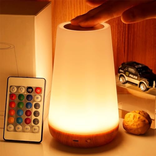 THAUSDAS Telecontrol Night Light Touch Lamp: 13 Colors, 5 Brightness, Brown by THAUSDAS