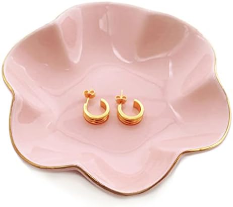 HANKOR Jewelry Dish Tray, Ceramic, 4.7 inch, Pink Decor by HANKOR