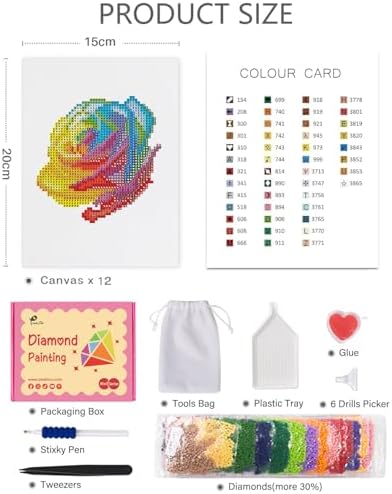 PeakLuv Small Diamond Art Kits Flowers Mini Diamond Painting Kit for Adults - Image 3
