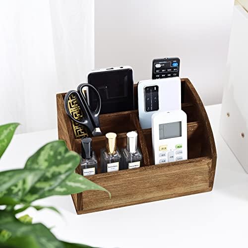 OKSQW Wooden Desk Organizer, Solid Wood Pen Holder for Desktop Organizer, No Need Assembly, Home Office Supplies Workspace Organizers Mail Holder Remote Control Countertop Storage Box - Image 6
