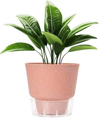 Self Watering Pots for Indoor Plants, with Visible Reservoir, 6 inch Plant Pot with Wick Rope Planter Pot for Indoor Outdoor Plants (Frosted Brick Red) - Image 6