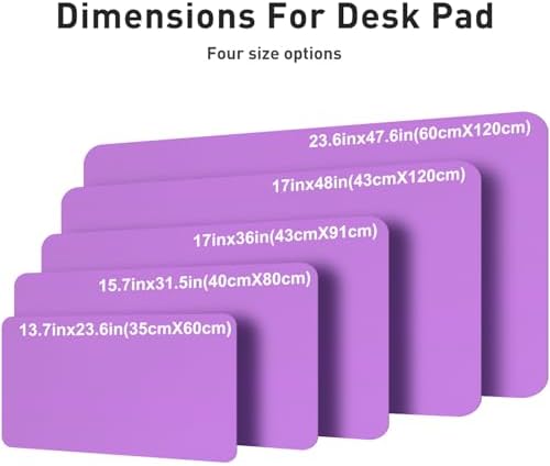 Aothia Faux Leather Desk Mat – Large Mouse Pad, Non-Slip PU Leather Blotter, Waterproof Writing Surface for Office and Home (Iris Violet, 47.2" x 23.6") - Image 5