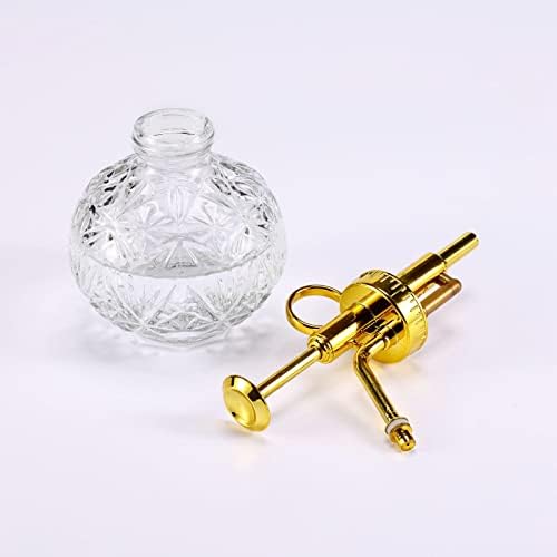 Glass Plant Mister Spray Bottle, 6.5" Clear Glass Water Spray Bottle with Gold Top Pump Small Watering Can, Small Plant Sprayer Mister for Indoor Outdoor House(Clear+Gold E) - Image 3