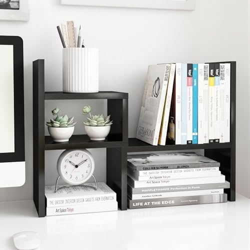 Jerry & Maggie Adjustable Rotatable Wood Desktop Display Shelf Black by JERRYMAGGIE