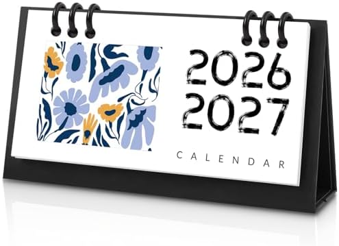 Small Desk Calendar 2026-2027, Flower Mini Desk Calendar (From September 2026 to December 2027) Flip Desktop Standing Calendar, Monthly Planner Cute Calendar, School Home Office Supplies by ZUOZEELightyoureveryday