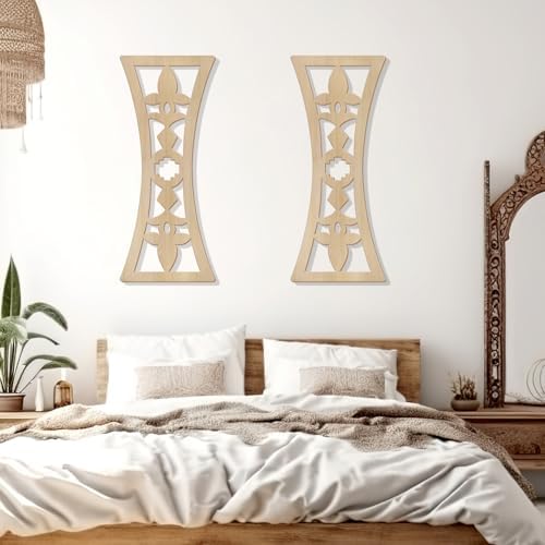 Zzbakress 2 Pcs Mid Century Modern Wall Decor Wooden Abstract Geometric Art for Home Living Room Bedroom (Style Q) - Image 7