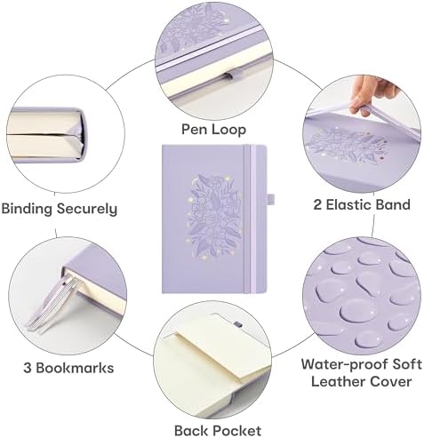 &And Per Se 365 Page Journal – A5 Hardcover Lined Notebook, One Book for the Whole Year, 100gsm Thick Paper, Numbered Pages & 3 Bookmarks, Annual Diary for Daily Writing (Lavender) - Image 3