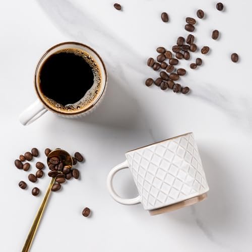 GBhome 6 OZ Stackable Coffee Mugs Set of 4, Ceramic Coffee Cups Set - Image 3