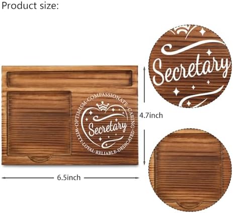 THRXOBN Desk Organizer for Secretaries & Office Professionals, Secretary Appreciation Gift, Wooden Sticky Note Holder and Pen Tray, 16.5 x 12 x 1.5 cm,WSH14 - Image 5