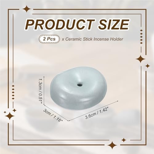 uxcell 2Pcs Ceramic Incense Holder Stick Incense Burner Holder Gray - Image 2