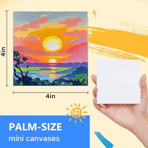 Mini Canvas for Painting 4x4 inch, 72 Pack Small Paint Canvases Bulk - Image 2