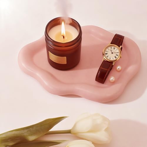 Spotted Pink Cloud Ceramic Jewelry Dish Tray for Women by SAMCHILDERLAN