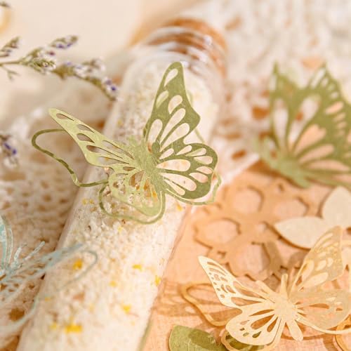 300PCS Vintage Scrapbook Paper Textured Journaling Scrapbooking Supplies Kit Hollow Out Decorative Craft Paper Assorted for Bullet Junk Journals Card Making Craft DIY, Encounter Garden - Image 4