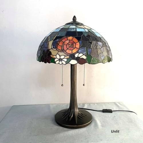 Bieye L13007 Land Snail Tiffany Style Stained Glass Table Lamp, 16Wx23H - Image 5