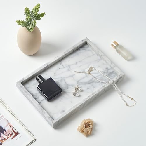 Natural Large Marble Vanity Tray, Stone Organizer for Bathroom & Kitchen - Image 6