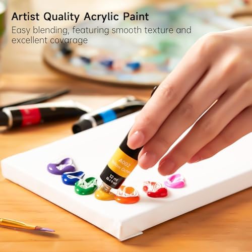 Shuttle Art Acrylic Paint Set, 16 x12ml Tubes Artist Quality Non Toxic Rich Pigments Colors Great for Kids Adults Professional Painting on Canvas Wood Clay Fabric Ceramic Crafts - Image 4