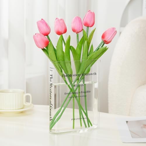 Puransen Clear Bookend Vase for Centerpiece Home Indoor Desk Decor by Puransen