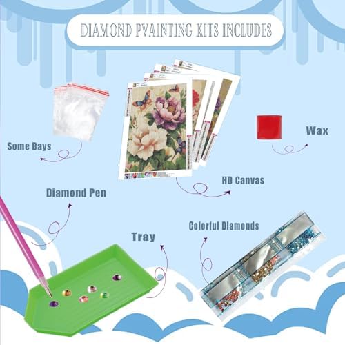 DOZEEZOP 4-Pack Diamond Art Kit for Adults, 5D Diamond Painting 12x16 Inch - Image 2
