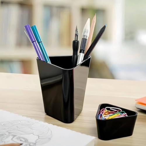 Minimalist Designer Pen Holder for Desk Cute Office Supplies Cubicle Decor Workspace Accessories Boho Makeup Organizer for Women Girls Pencil Cup Aesthetic Caddy for Home Office Supplies (Green) - Image 6