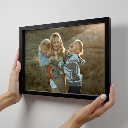 Mixtiles Official Custom Photo Tiles - Magnetic Wall Frames - Adhesive Sticker, no Nails - Personalized Printed Photos - Various Sizes and Frames - 11x8-1-Tile - Normal Black