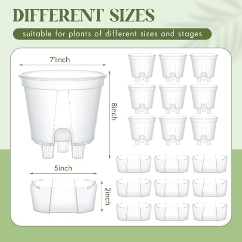 Wonderjune Self Watering Planter, 7.09'', Clear, 9 Pcs - Image 2