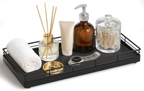 Bathroom Vanity Tray for Countertop, 12" x 6" Oak Wood Toilet Tank Tray by Focusonit