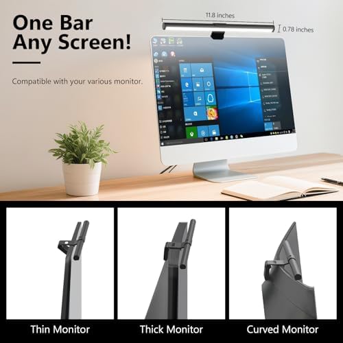Monitor Light Bar, Eye-Care USB Reading Mnitor lamp, 11.8'' LED Computer Lights with Ultrawide Lighting, 3 Color Temperature Dimmable Desk Light for Home Office Gaming - Image 2