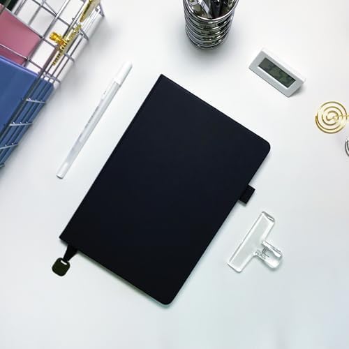 A5 Dotted Journal Starter Kit with Stencils and Stickers, Hardcover Dot Grid Notebook with 120 GSM Paper, Index Tabs and Date Stickers for Journaling, Study and Work,Black - Image 6