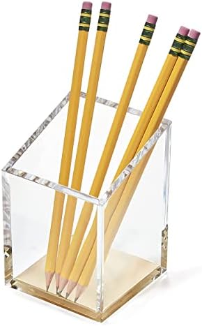 OfficeGoods Acrylic Pen and Pencil Holder, Gold - Image 4