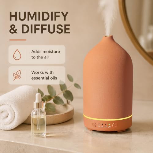 Gooamp 200ML Ceramic Essential Oil Diffuser for Home, Stone Diffuser - Image 4