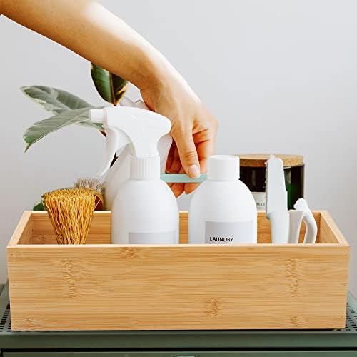 Toilet Tank Paper Basket for Back of Tank Top, Bamboo Bathroom Storage for Organizing (15 x 6 x 4 inch) - Image 5