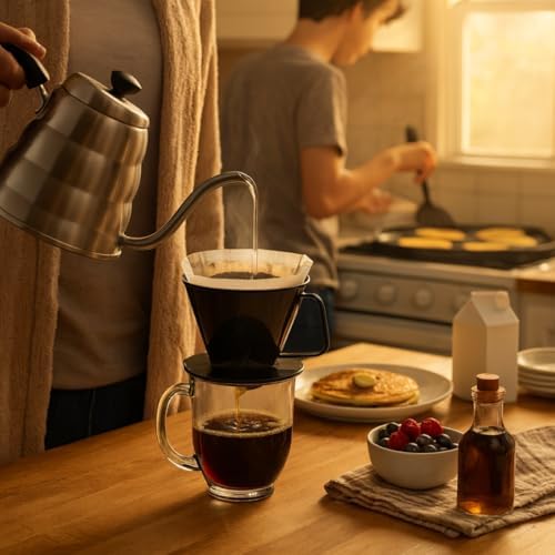 Fino Pour-Over Coffee Brewing Filter Cone, Number 1-Size, Black, Brews 1 to 2-Servings - Image 5