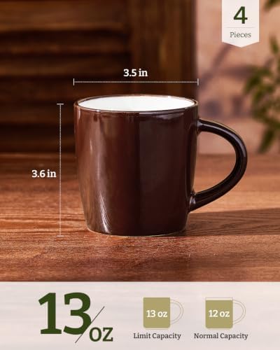 famiware Coffee Mugs Set of 4, Milkyway 13 oz Ceramic Cup Set with Handle - Image 4