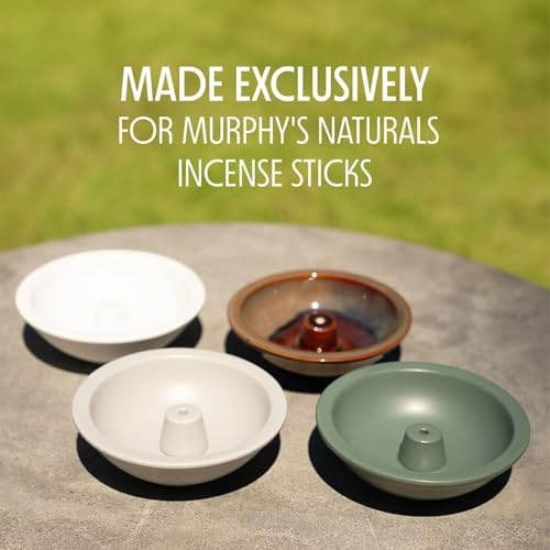 Murphy’s Naturals Stoneware Incense Stick Holder, Cloud White, 4.5” Ash Catcher for Outdoor Use, Durable & Stylish Design for Easy Clean-Up, 2-Pack - Image 3