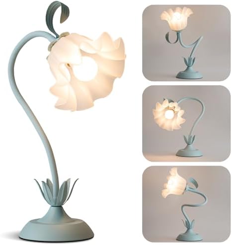 WERFOP Flower Table Lamp Cute Desk Lamp for Bedroom Home Decor (Blue) by WERFOP