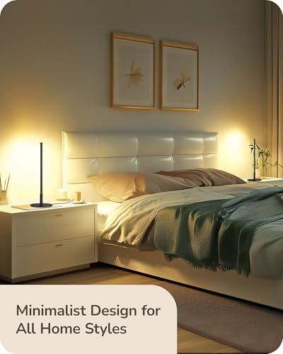 EDISHINE LED Table Lamp Set of 2, Modern Desk Lamps, Black Bedside Lamps - Image 5