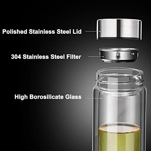 PARACITY Tea Infuser Bottle, Glass Tea Infuser Mug, 12 fl oz Tumbler - Image 5