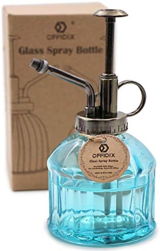 OFFIDIX Glass Spray Bottle, Blue Plant Mister Vintage Watering Can 6.7 oz by Offidix
