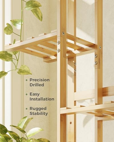 Bamworld Bamboo Plant Stand Indoor 7 Tiered Plant Shelf, Natural 55 Inch - Image 6