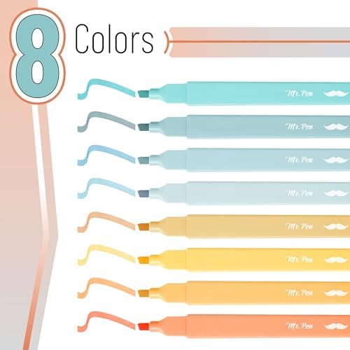 Mr. Pen- Aesthetic Highlighters No Bleed, 8 Pack, Assorted Colors | Chisel Tip, Cute Highlighters Assorted Colors for Journaling, Highlighting, Underlining, Fast Dry, Back to School Supplies - Image 2